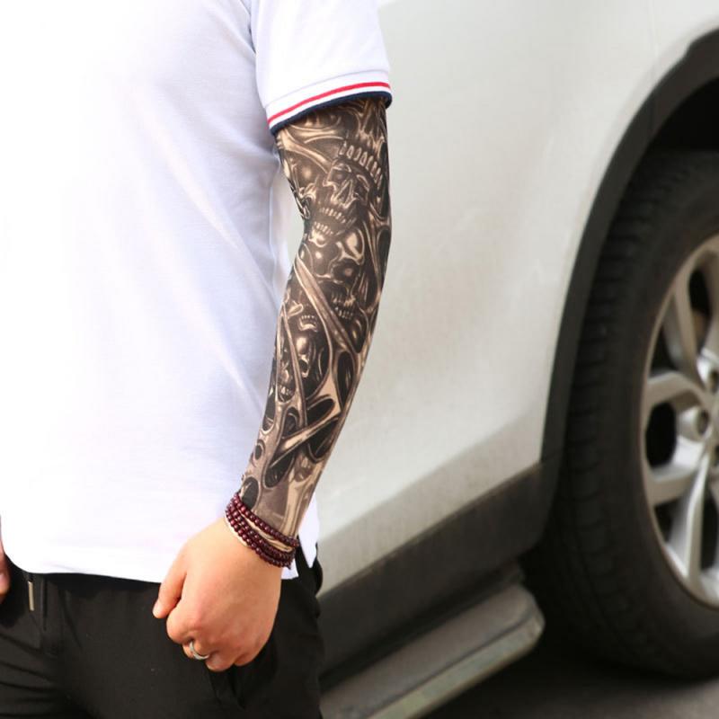 Outdoor Fietsen Mouwen 3D Tattoo Gedrukt Arm Warmer Uv Fiets Mouwen Arm Riding Arm Warmers Mouwen