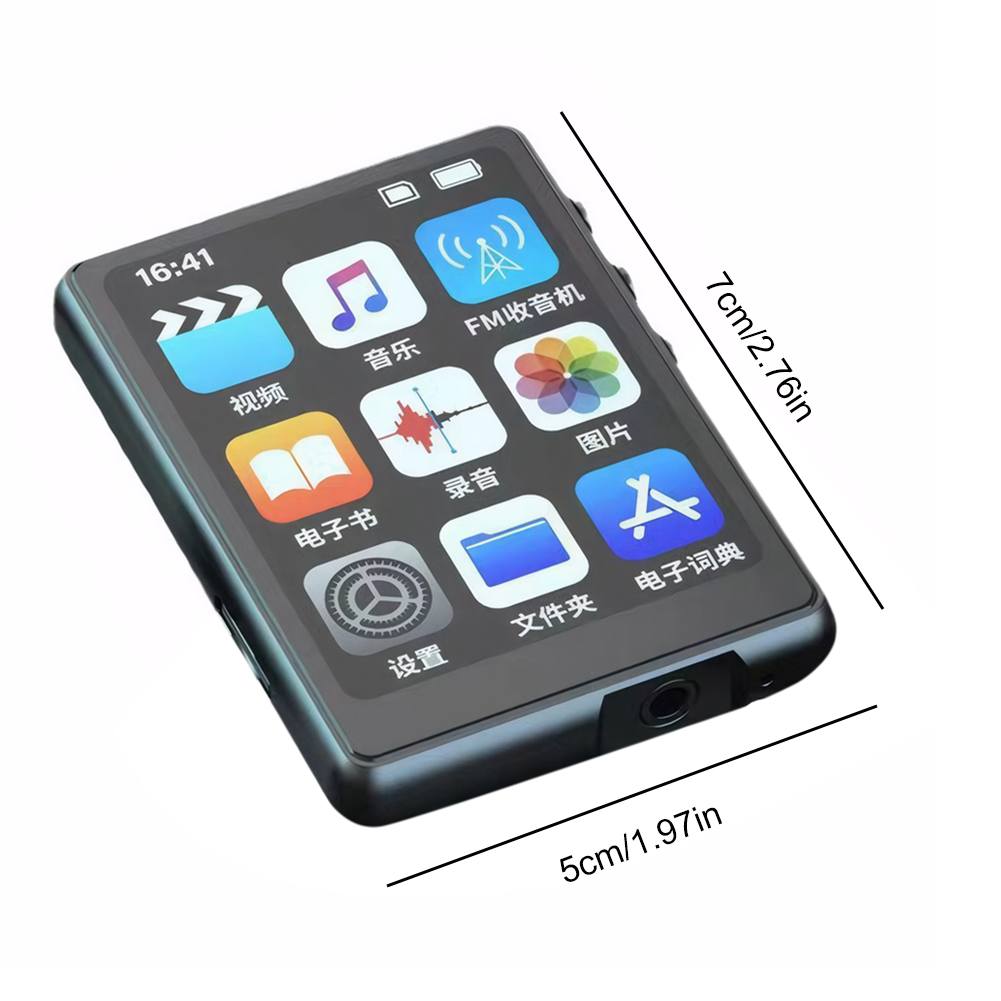 MP3 MP4 Player HiFi MP4 Walkman Full Touch Screen Bluetooth-Compatible Portable MP3 Player Support FM Radio Recording E-Book