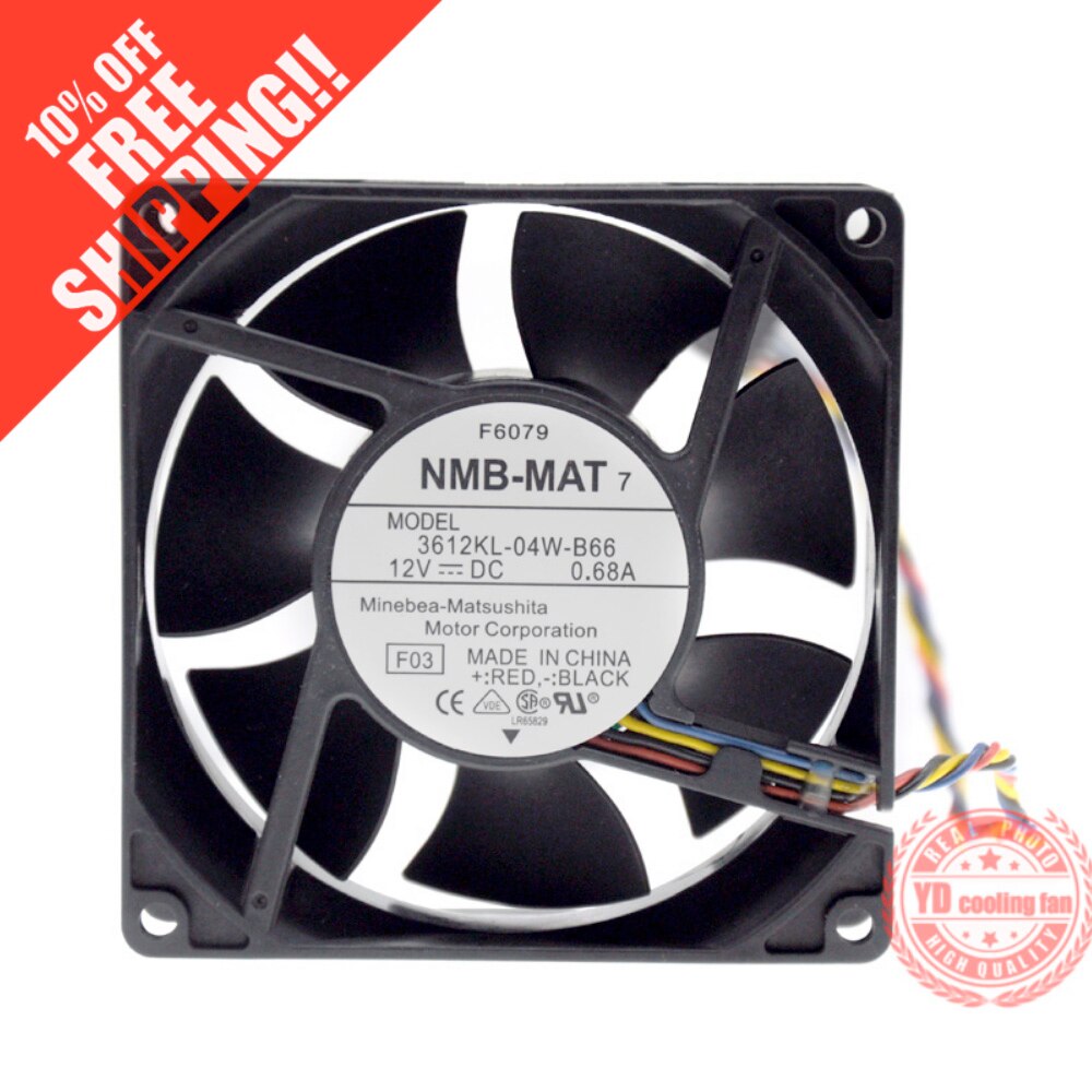 NMB-MAT NMB 3612KL-04W-B66 12V 0.68A 9032 4lines FOR DELL server ATX cooling fan