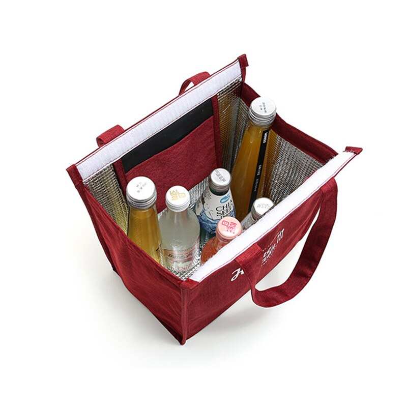 Sanne 10L Draagbare Aluminiumfolie Isolatie Koeltas Waterdichte Picknickzak Thermische Effen Kleur Lunch Bag Bento Box