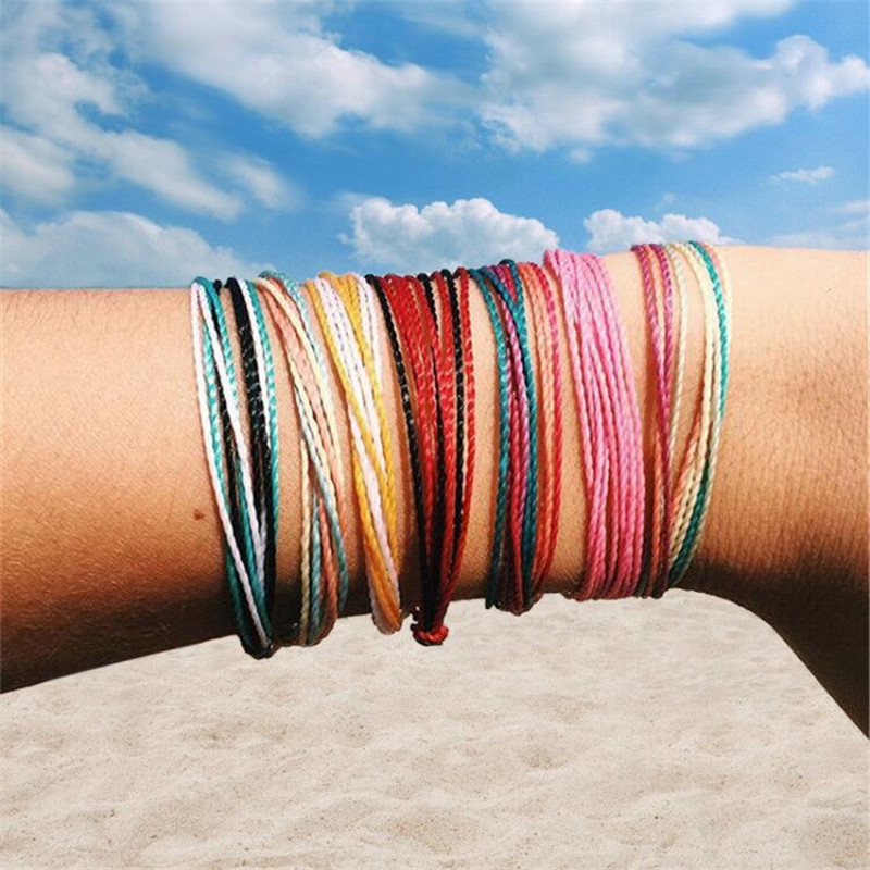 Handgemaakte Wax String Armbanden Kleuren Wit Zwart Rood Blauw Geel Mens Womens Nylon Koord Charm Vriendschap Armband