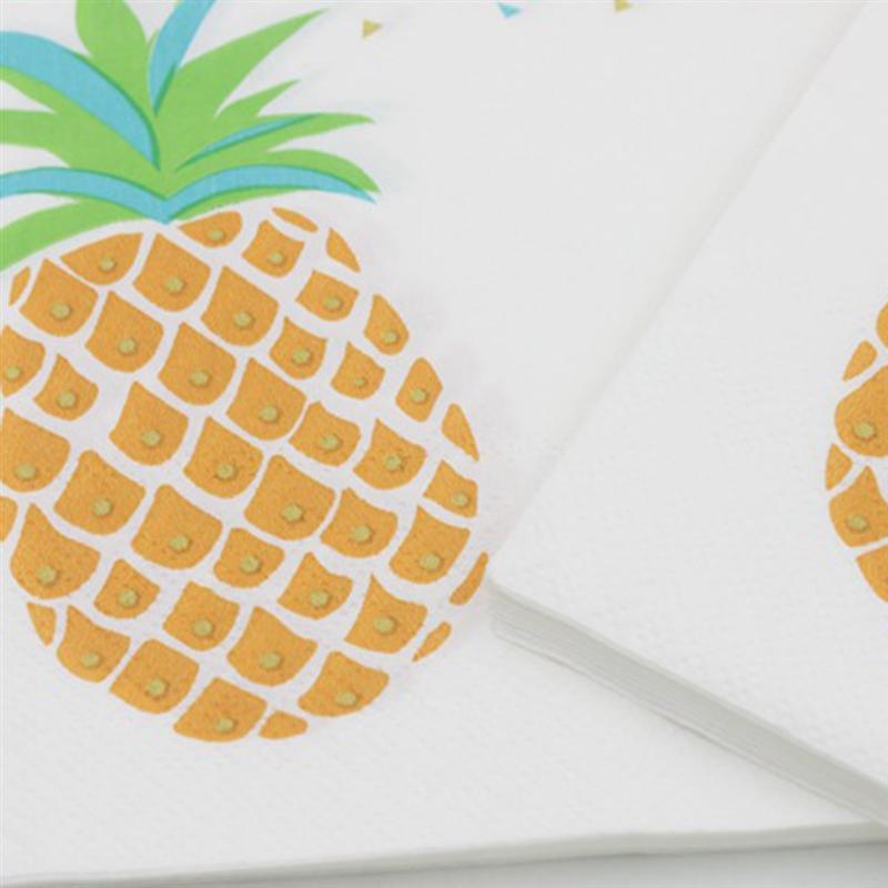20 Sheets/Pack Servetten Ananas Zachte Feestartikelen Papieren Handdoek Weefsels Voor Bruiloft Verjaardag Festival
