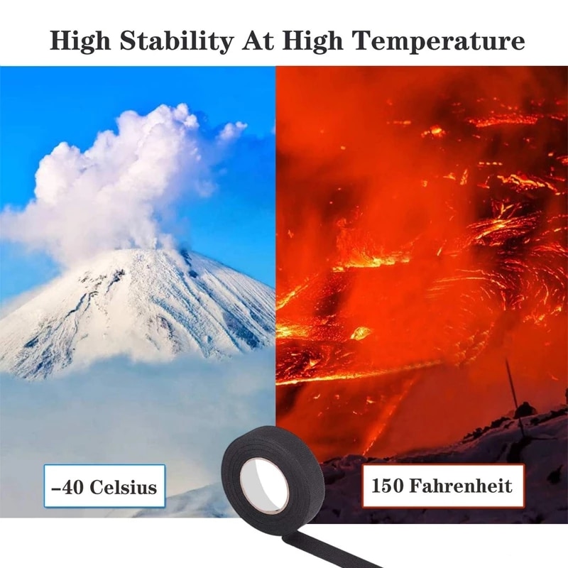 15 Meter Hittebestendig Vlamvertragende Tape Coroplast Adhesive Doek Tape Voor Auto Kabelboom Kabelboom Bescherming