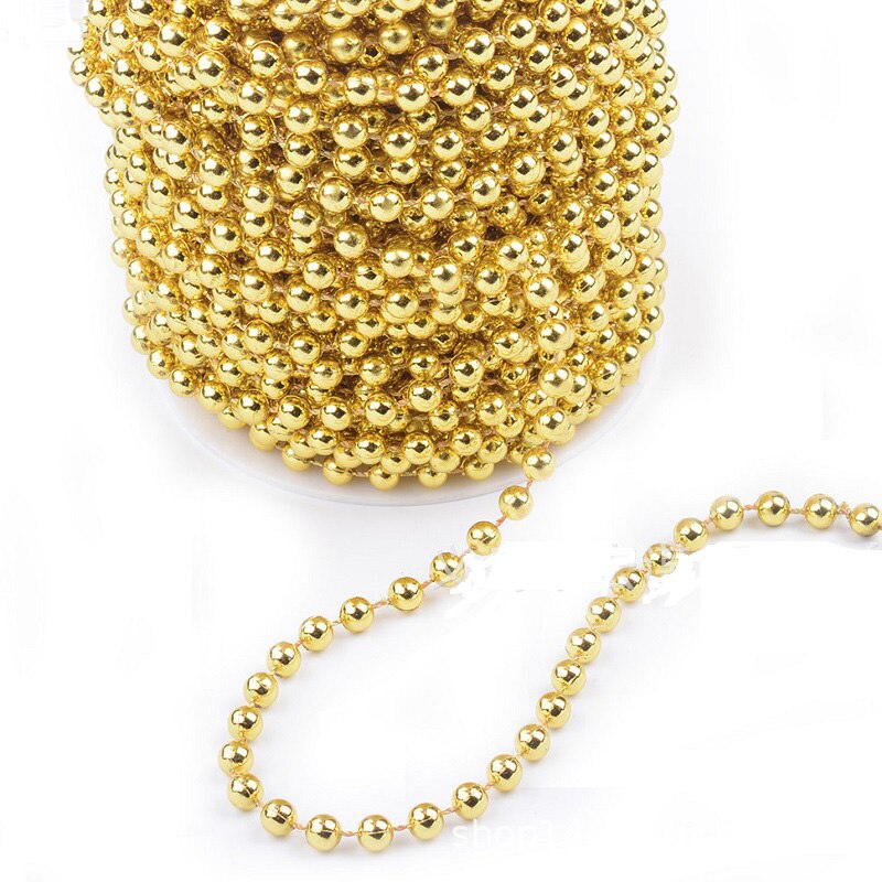 2.7m Christmas Bead Chain Pendant Christmas Tree Decoration Pearl Beads Chain Ornament Christmas Decorations For Home новый год