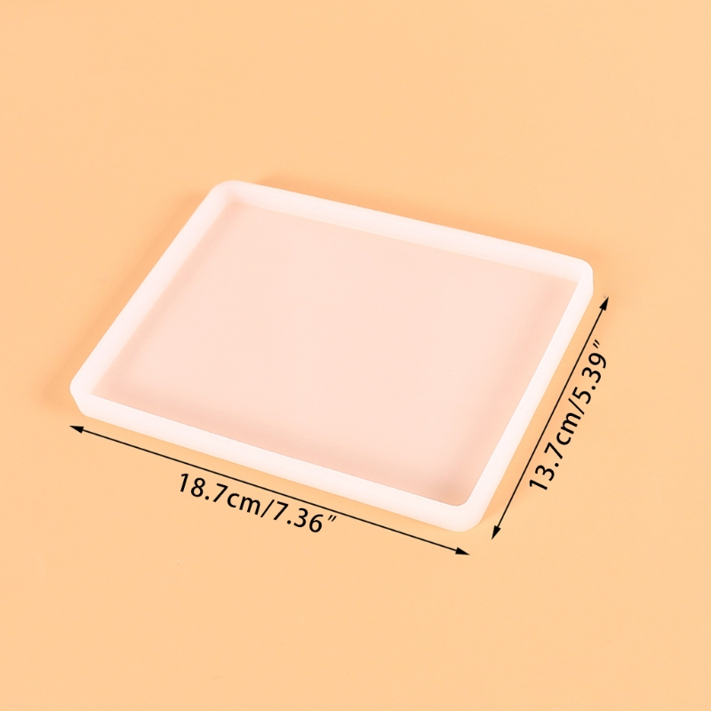 Handmade Rectangle Tray Silicone Mold Crystal Epoxy Mould DIY Coaster Accessories Tool Equipment for DIY Cup Mat Coaster M6CE