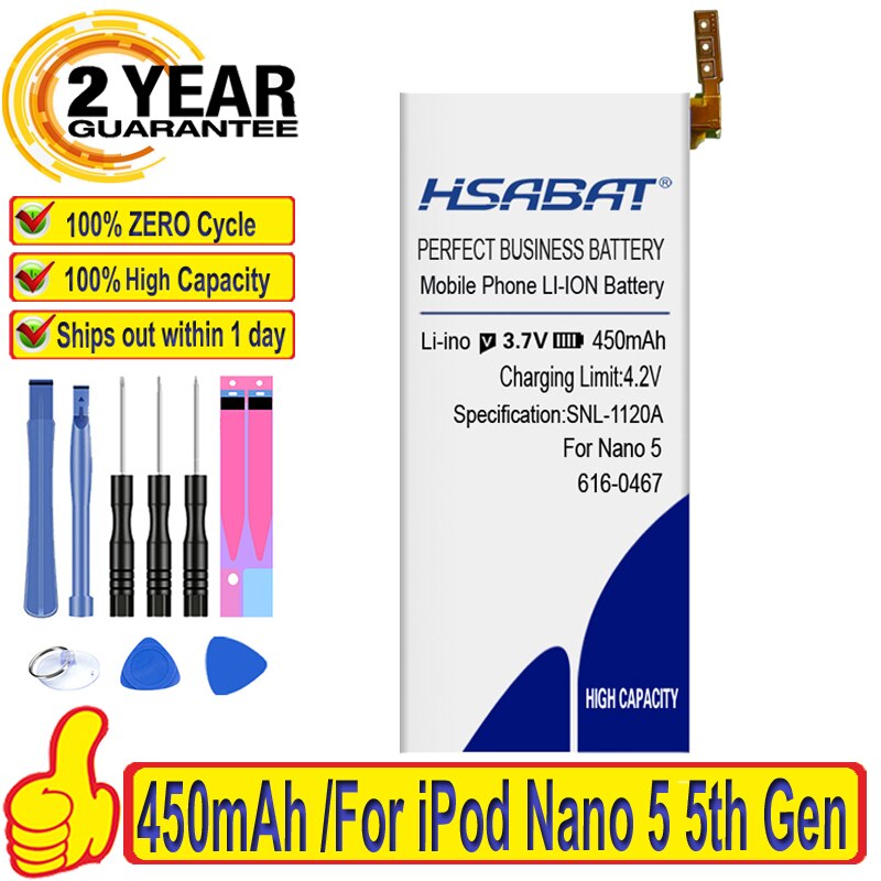 Top Brand Battery for iPod Nano 5 5th Gen for iPod Nano 4th 4 Gen for iPod Nano 6th 6 Gen 8GB 16GB for iPod Nano 7th 7 Gen