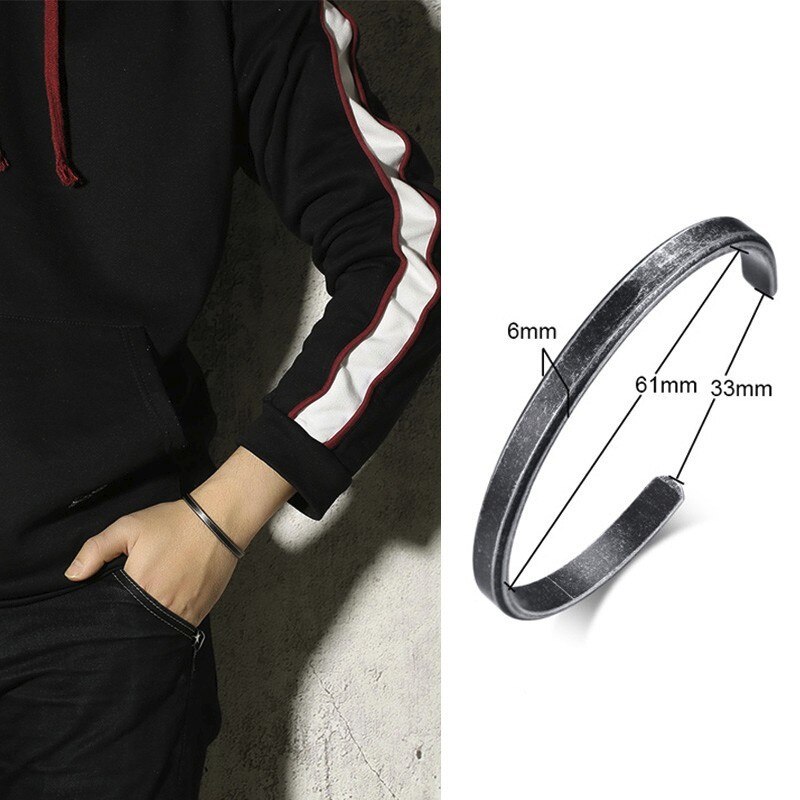 ZORCVENS Punk stal nierdzewna Vintage bransoletka dla kobiet mężczyzn Mobius skręcona bransoletka mankietowa Unisex Casual Pulseira panowie biżuteria: 82580