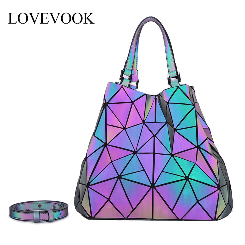 LOVEVOOK femmes sac à main bandoulière sacs à bandoulière pour dames grande capacité pliable Totes Hobos sac géométrique sac holographique