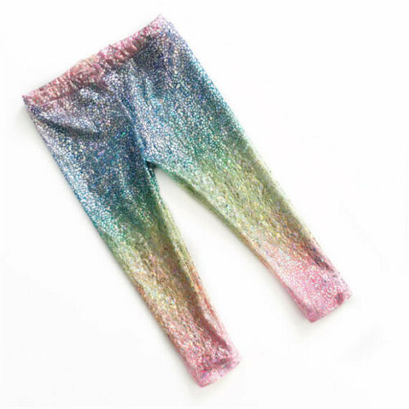 2-6 T Ragazze Colorate Pantaloni Carino Bambino Del Bambino Dei Bambini Del Bambino Vestiti Della Ragazza Gradiente di Paillettes Ghette Della Ragazza Dei Pantaloni Lunghi Pantaloni casual Gonne e Pantaloni