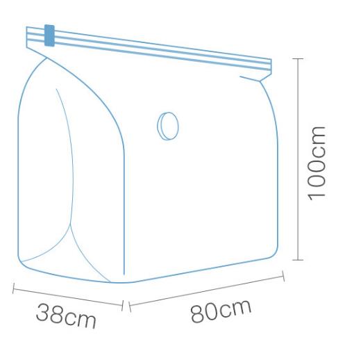 Pladsbesparende vakuum opbevaringsposer ingen pumpe nødvendig terning ekstra stor taske til tæppe dyne pude sengetøj premium stærk genanvendelig: 80 x 100 x 38cm