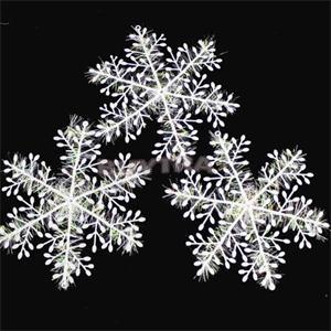 Kerst sneeuwvlok kerstversiering witte plastic boom raam kerstversiering voor thuis 11cm 3 stuks