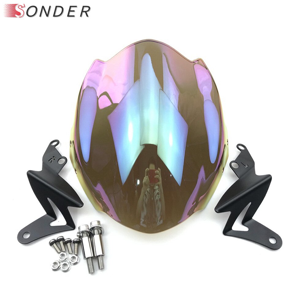 For Ducati Smoke Motor Windshield Windscreen With adjustable bracket Wind Screen Monster 695 696 795 796 1200 848 1098 1100s