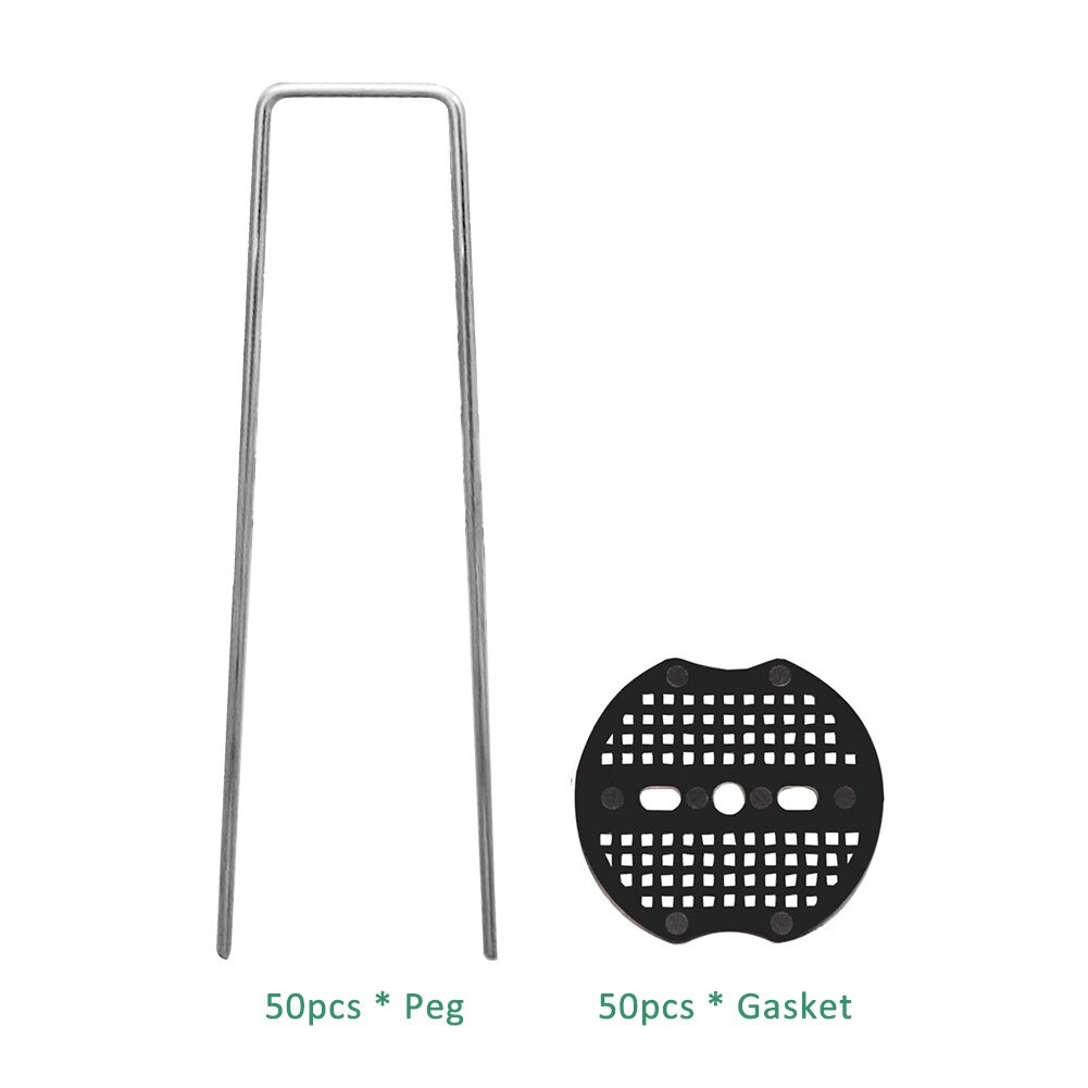 Piquet de sol en forme de U réutilisable en acier galvanisé, fixation de pelouse pour filet, pour aménagement paysager domestique, largeur réglable: Galvanized