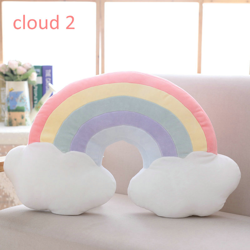Weiches Prinzessin-Kronenkissen, gefülltes Schlafkissen, Mädchenzimmer, Sofa-Dekoration, Regenbogen, Wolke, Stern, Promi-Studio-Kissen, für Sie: verrotten