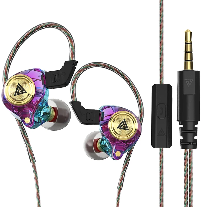 QKZ-AK3 FiLe Fone De Ouvido Com Fio Com Microfone, HiFi Music Monitor, Fones De Ouvido Baixo, Auscultadores Com Cancelamento De Ruído, Esporte Gaming Earbuds