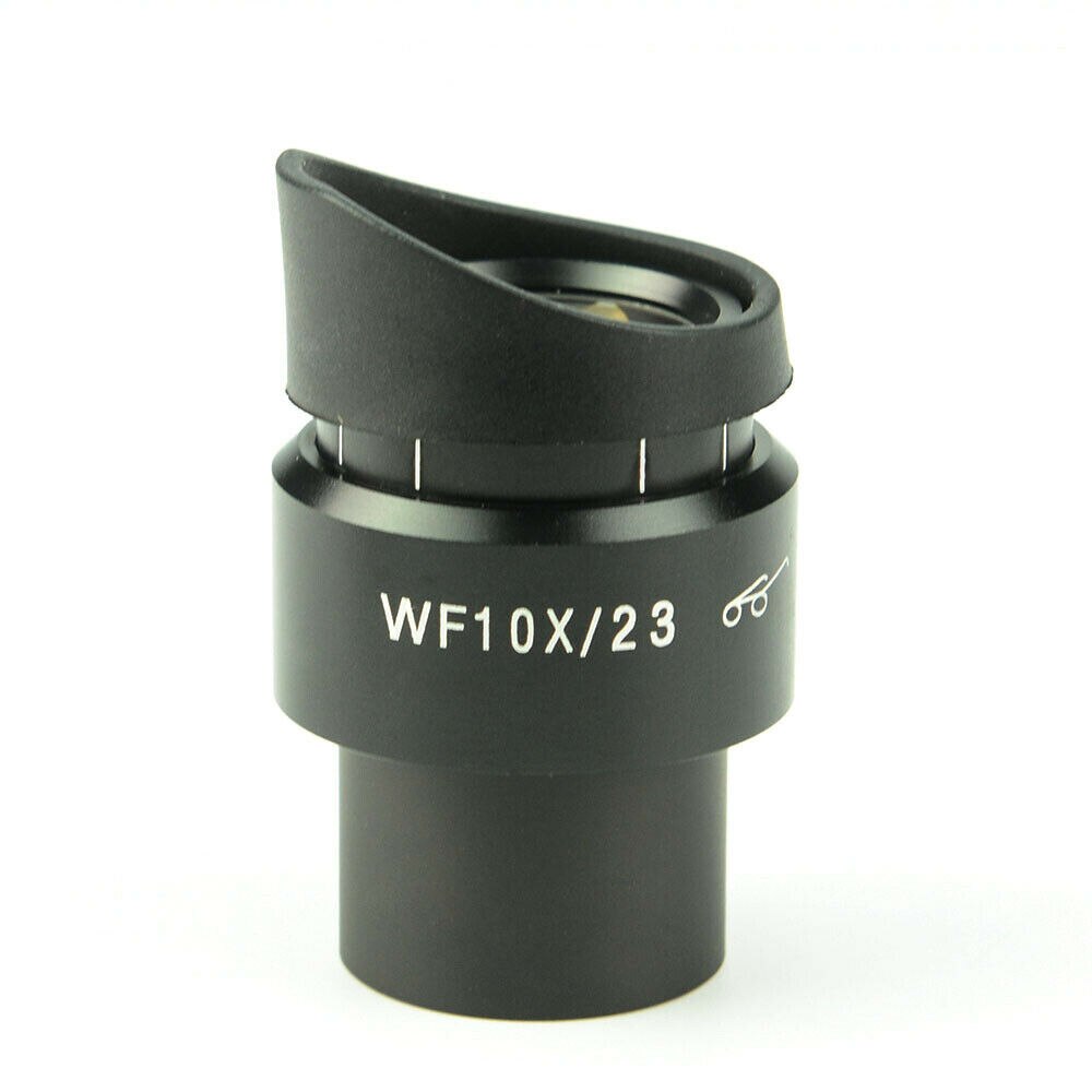 Wide Field 23mm Magnifiction 10x Stereo Microscope Zoom Eyepiece Adjustable Diopter 30mm Dia Microscopio Eyepieces with Eye Cups