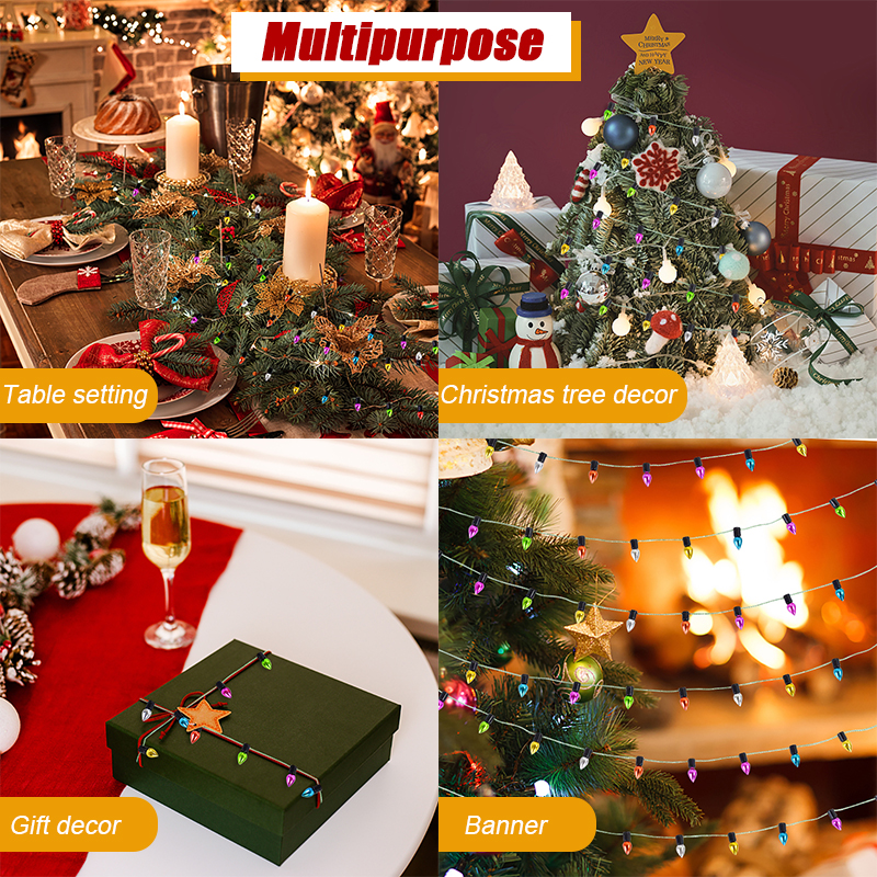 5M/roll Kleurrijke Lampen String Garland Kerst Home Decoraties Kerstboom Ornamenten Navidad Nieuwjaar DIY Poppenhuis Niet LED