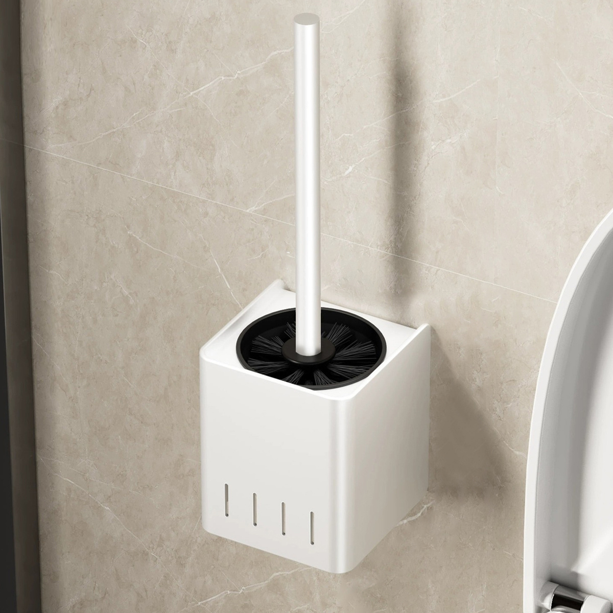 Toiletborstelhouder Muur gemonteerd Badkamerborstel Toiletborstels Voor Schoonmaak Opslag Roestvrij staal Badkameraccessoires: YELLOW