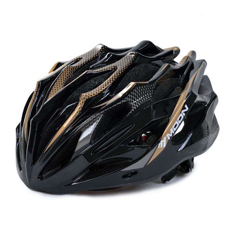 Casco de bicicleta MOON Integrally-mold al aire libre casco de seguridad deportivo carretera adulto bicicleta casco ciclismo a49: gold / M