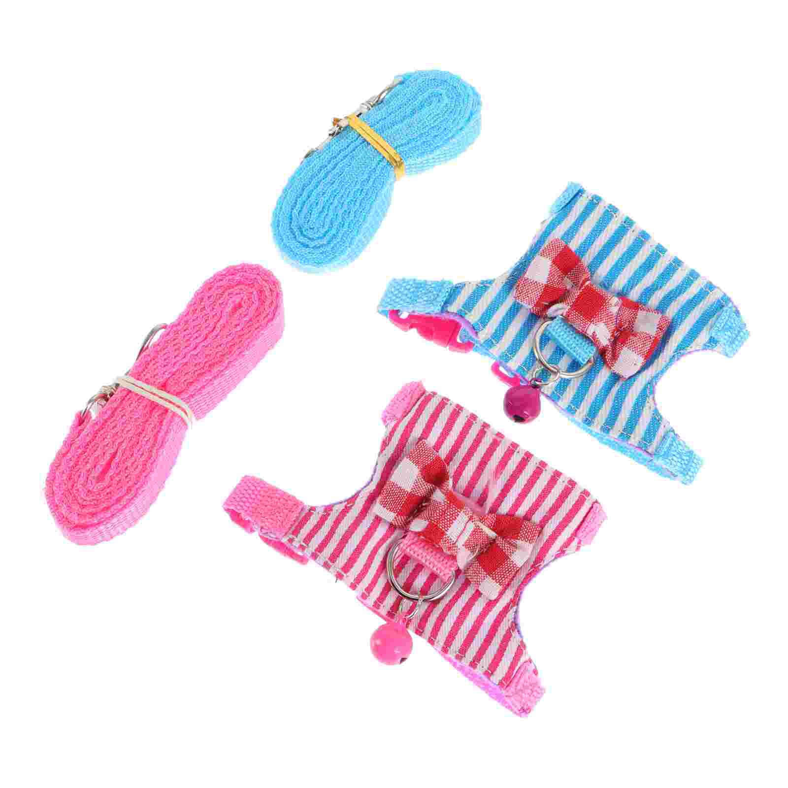 2 Sets of Portable Rat Harness Comfortable Hamster Harness Adjustable Hamster Leash