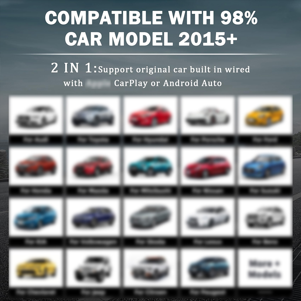Bedraad naar draadloze Carplay-adapter 2IN1 Mini Box Carplay Android Auto Bluetooth WiFi Fast Connect Plug And Play draadloze Carplay