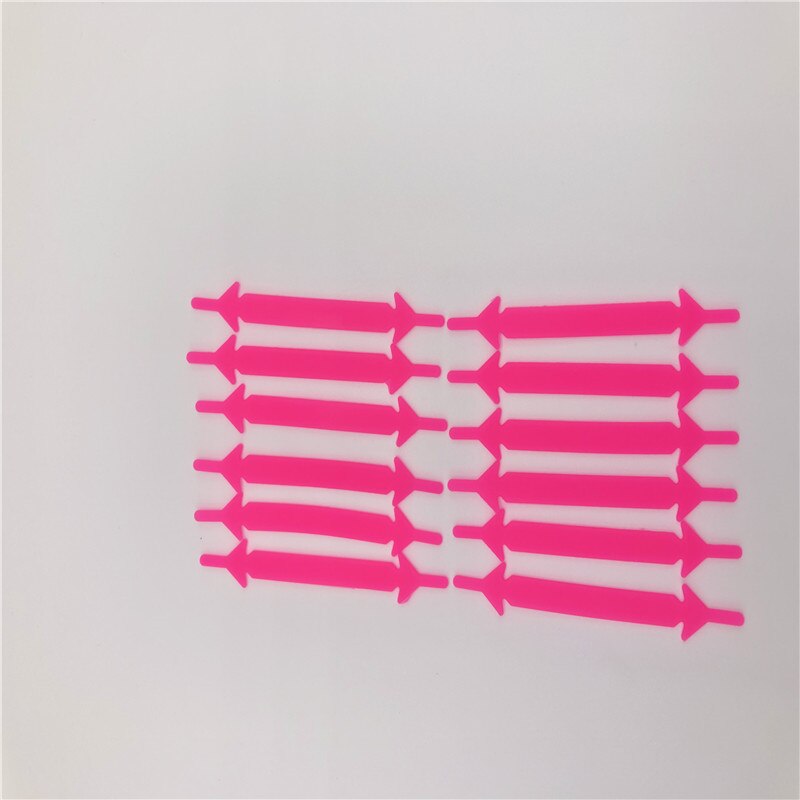 Cordones elásticos de silicona para zapatos, cintas creativas de goma para perezosos, para zapatillas informales, 12 unids/paquete: Rosa