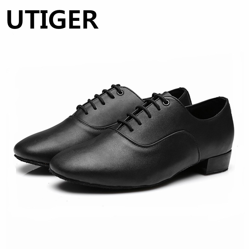 UTIGER Männer Junge Moderne Tanz Schuhe PU Latein Ballsaal tanzen Schuhe Niedrigen Ferse Weiche laufsohle 2,5 cm Männlichen Walzer Tango tanz Schuhe