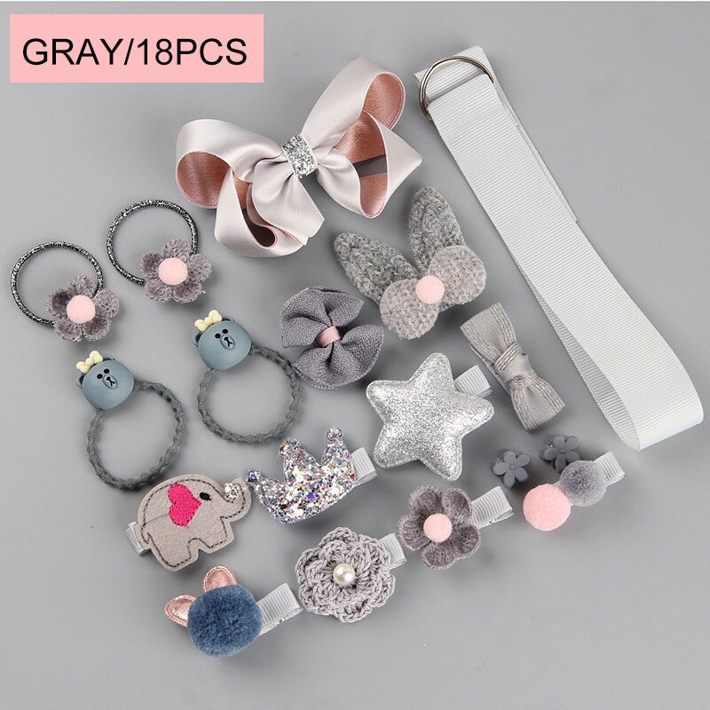 18 Stks/set Meisjes Hoofddeksels Set Speelgoed Meisje Prinses Hairdress Schoonheid Haar Clip Haarsp Pretend Play Speelgoed Kinderen Beauty Accessoires: aspicture-no-box