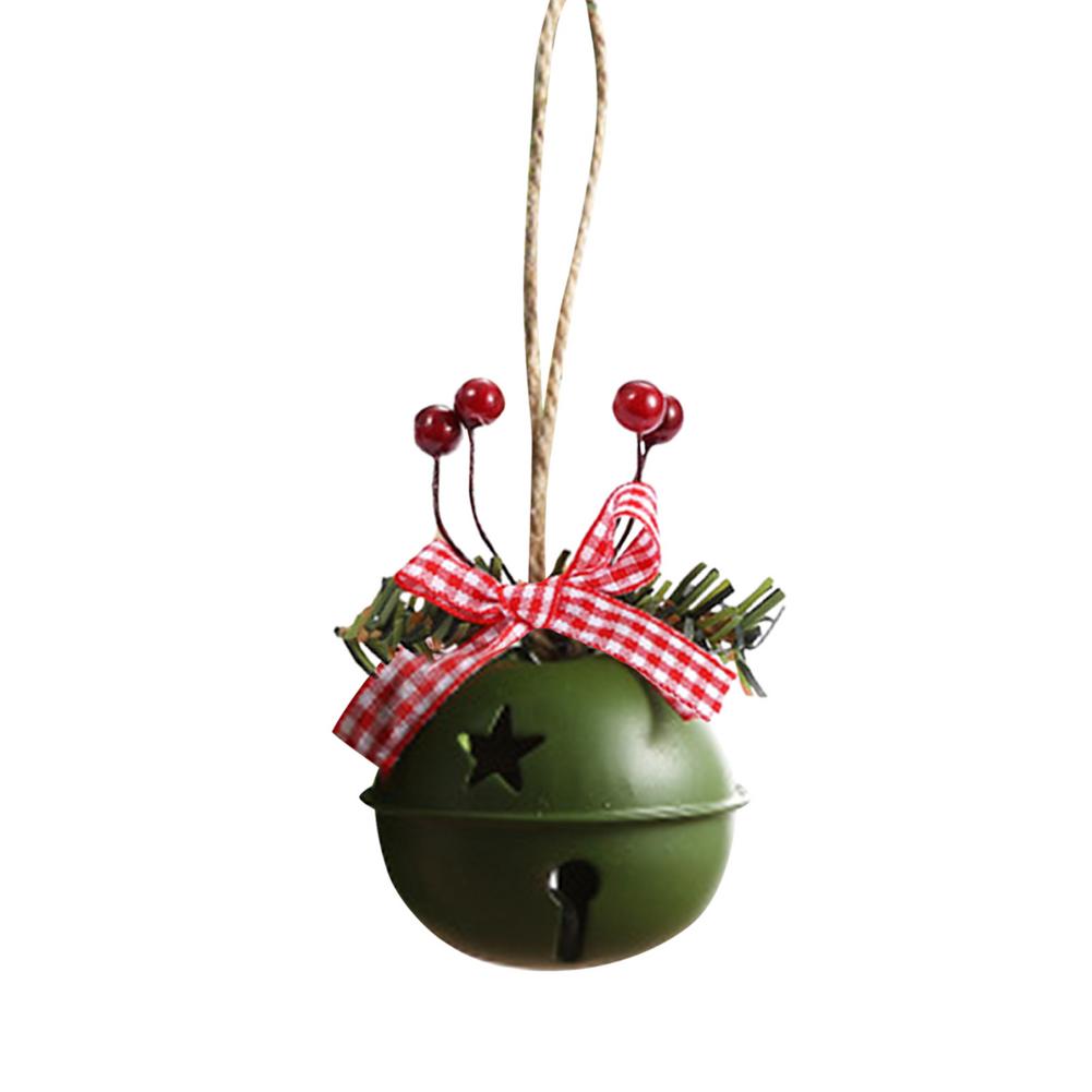 Christmas Bell Metal Bell Ornament Tree Hanging Pendant for Home: Green