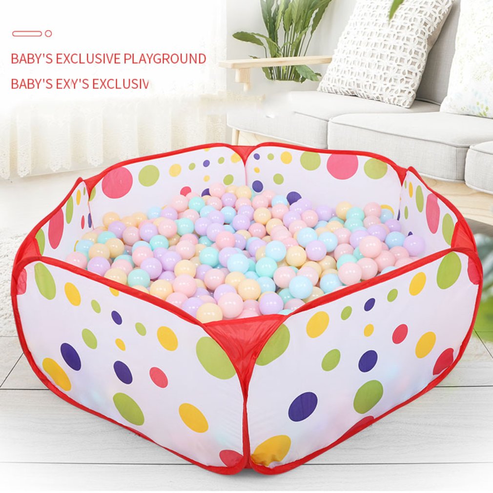 OCDAY Foldable Baby Play House Tent Polka Dot Basketball Tent Kids Ocean Ball Pool Outdoor&amp;Indoor Sports Or 100/50 pcs Toy Balls