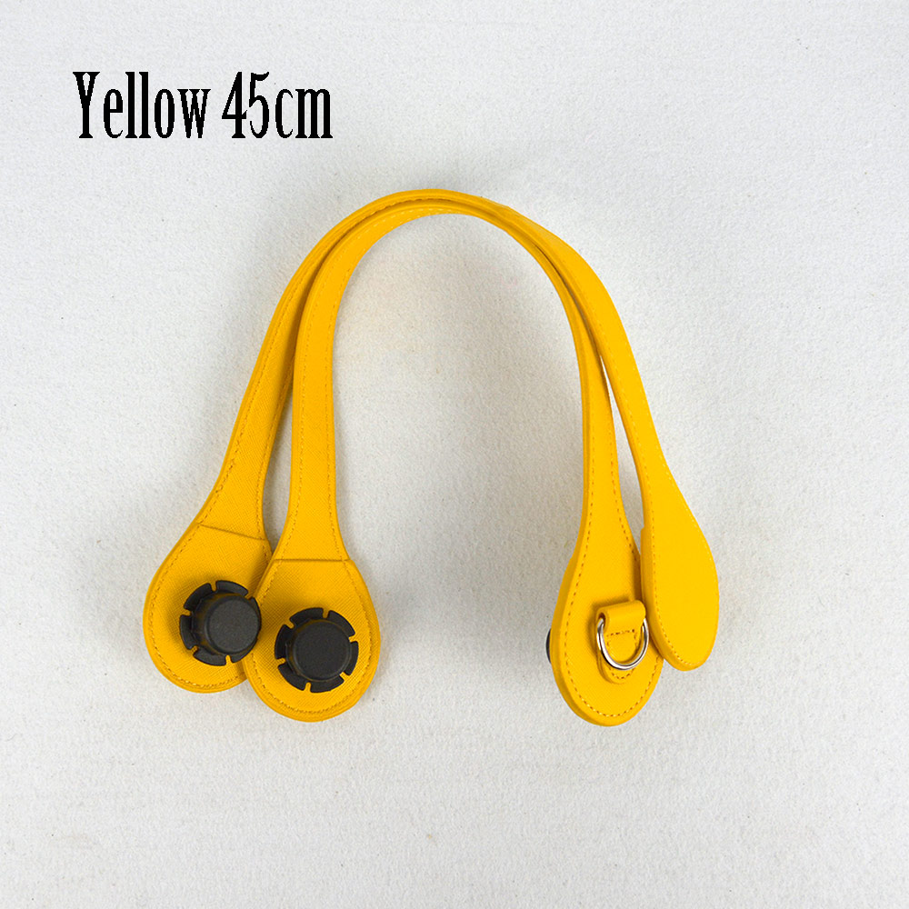 Tanqu Short Handles with Edge Painting D Buckle Round Teardrop End Faux Leather Part for OBag Belt for EVA O Bag: yellow 45