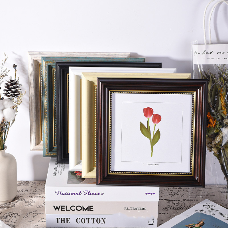 Marco de fotos cuadrado europeo, marco de fotos decorativo de 10 pulgadas y 12 pulgadas, decoración del hogar y recuerdos, marco de exhibición de ilustraciones
