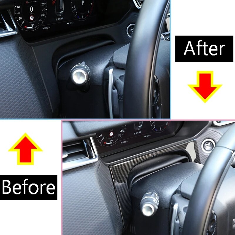 Car Accessories for Land Rover Range Rover VELAR Carbon Fiber Texture Dashboard Decoration Frame Cover Trim