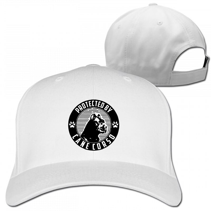 Protected by cane corso Baseball cap men women Trucker Hats adjustable cap: 1-White