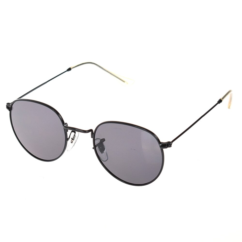 Cat eye vintage mærke rose guld spejl solbriller til kvinder metal reflekterende flad linse solbriller: Sort