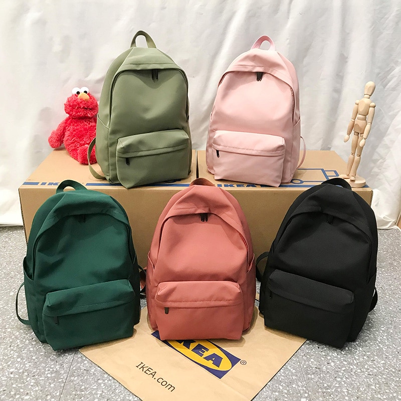 HOCODO Rucksack Für Frauen Einfarbig Schule Tasche Für Teenager Mädchen Schulter Reisetasche Multi Tasche Nylon Zurück packen Mochila
