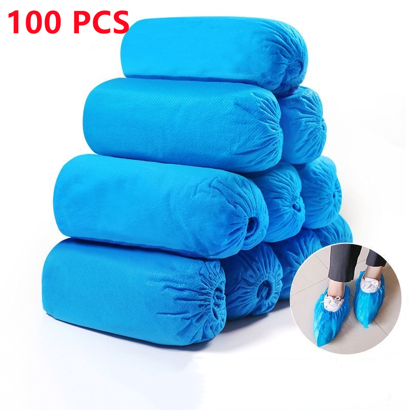 Couvre-bottes de poulet et couvre-chaussures coordonnants, couvre-chaussures, protège-pieds non tissés, sol, chaussures d'intérieur, maison, 100 pièces: plum