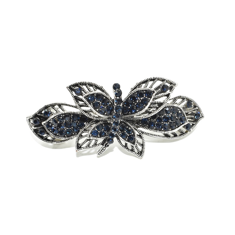 Rhinestone Hairpin Flower Leaf Butterfly Hairins Retro Hair Clip Pin Accessories For Women Shinning Barrettes Ponytail Headwear
