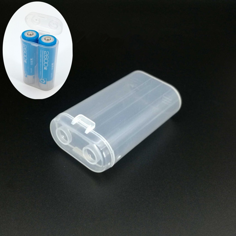 2 Stuks Clear White Plastic Opslag Batterij Box Case Container Voor 2X18650 Batterijen
