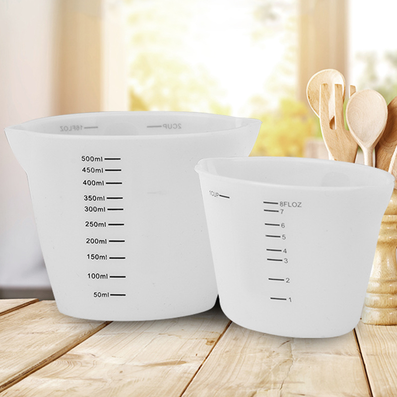 Reusable Measuring Cup Silicone Metering Cup 250ml/500ml Visual Scale Resin Mixing Cup Liquid Measure Casting Molds Eco-Friendly