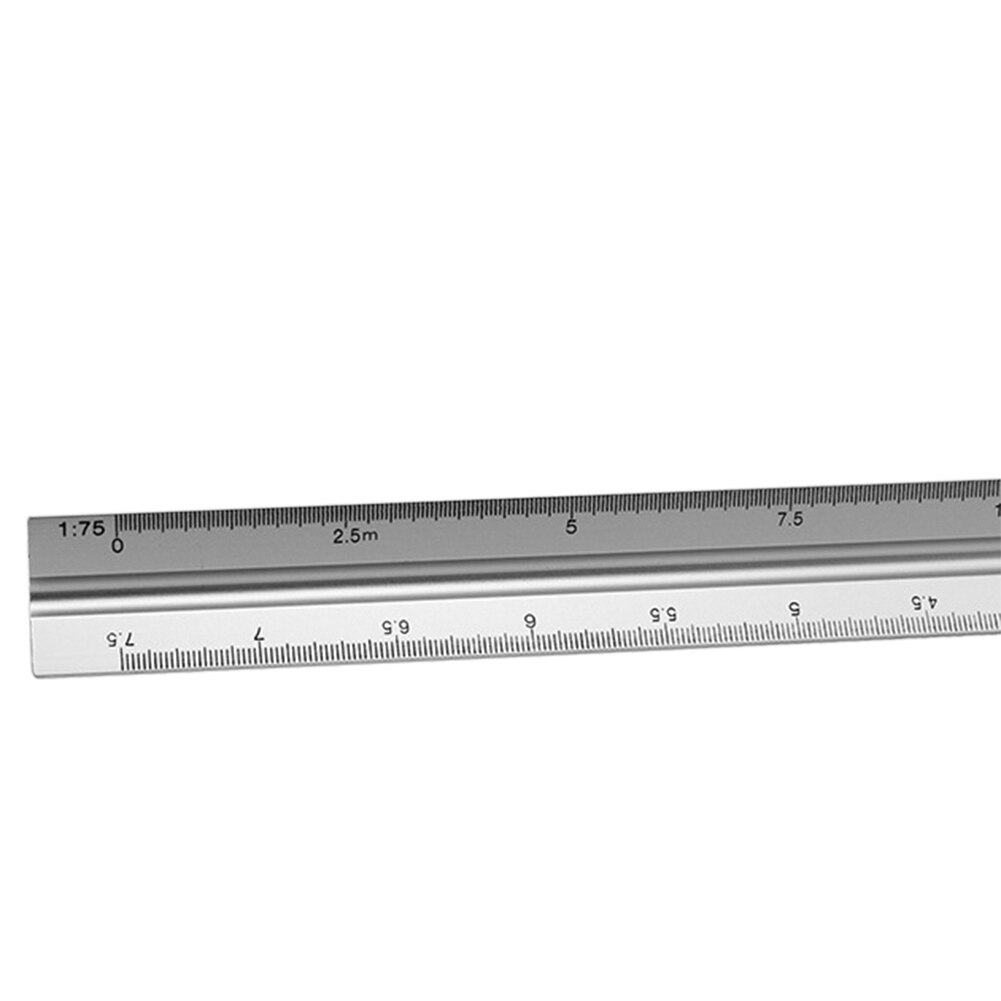 30cm Aluminium Alloy Ruler 1/20 1/25 1/50 1/75 1/100 1/125 Triangular Scale Ruler For Graphics Triangular Measuring Ruler