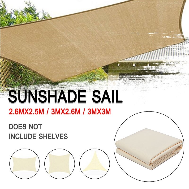 3x3/2.6M 300D Canvas Waterproof Tent Canopy Sun Shelter Cloth Outdoor Tent Top Roof Cover Garden Patio Awning Supplies Tool