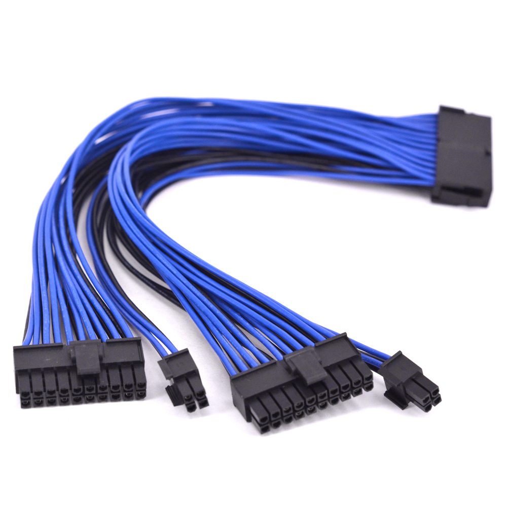 24Pin ATX 1 to 2 Power Supply Extension Cable 24P PSU Power Port Multiplier 24 Pin Male to Female Port Y Splitter Cable