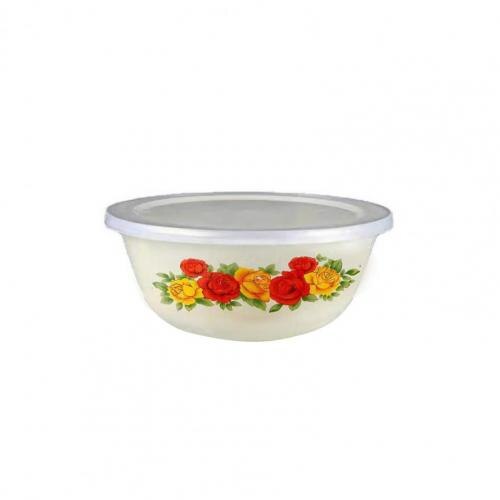 Durable Enamel Bowl Multifunctional Enamel Basin Handicrafts Wrapping Edge Delicate Tableware Soup Basin: 16 cm2