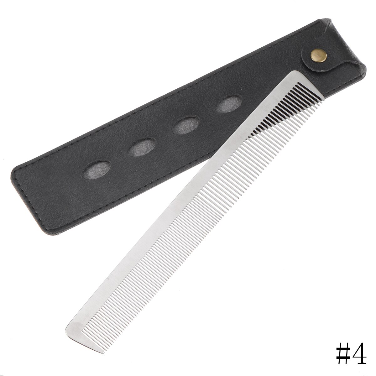 3 stilar metall hår kam lossa hårstyling uträtning sektion kam frisör hårklippning kammar med läderfodral gör det själv hem: 4