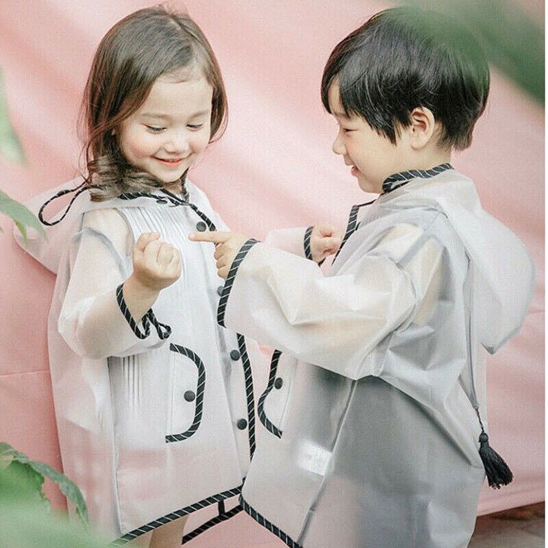 Kinder Regenmantel Wasserdicht Regen Poncho Klar Transparent Kinder kindergarten schule Student Regenanzug Schutzhülle Poncho Abdeckungen