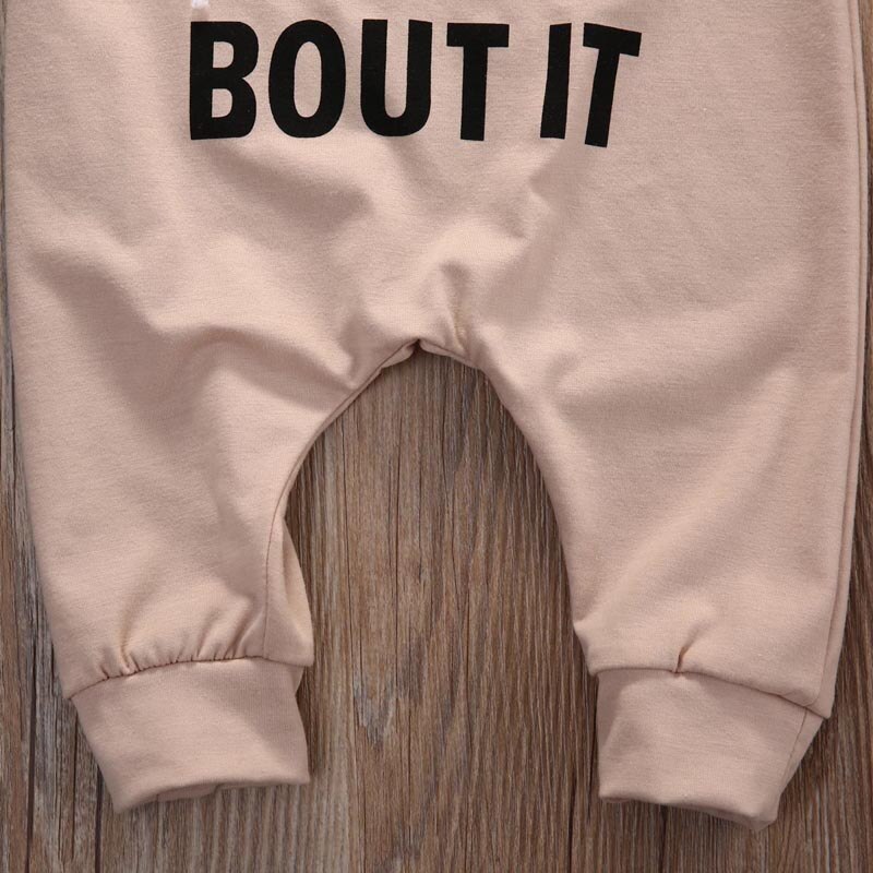 Combinaison manches longues col rond | Vêtements chauds, pour enfants garçons filles, enfants garçons et filles, avec boutons couverts, de dessin animé en lettres imprimées, printemps automne 0-18M