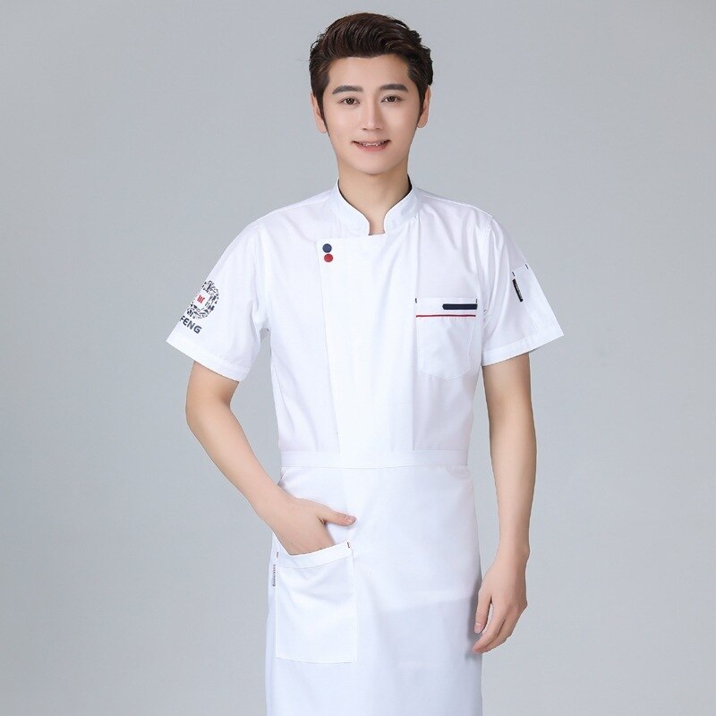 uniforme de Chef de Hotel Catering Chef de manga corta de verano costes de panadería para jardín de infantes ropa de trabajo de cocina femenina