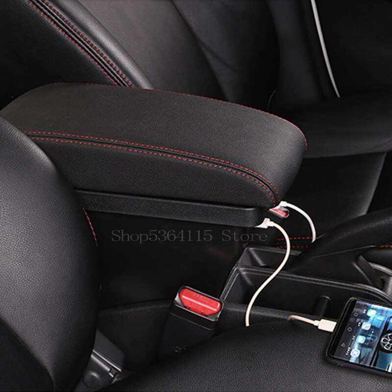 Voor Peugeot 208 Armsteun Doos Verhoog Dubbele Laag Centrale Winkel Inhoud Bekerhouder Asbak Accessoires