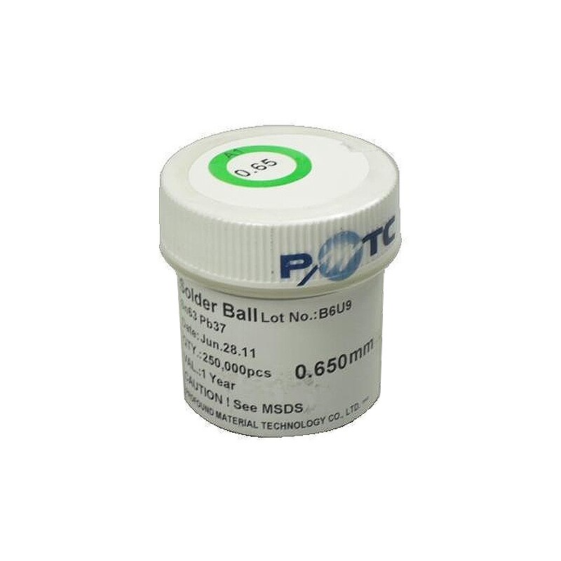 PMTC 250K BGA Solder Ball 0.2 0.25 0.3 0.35 0.4 0.45 0.5 0.55 0.6 0.65 0.76mm Leaded BGA Reballing Ball for IC Chip Rework: 0.65mm